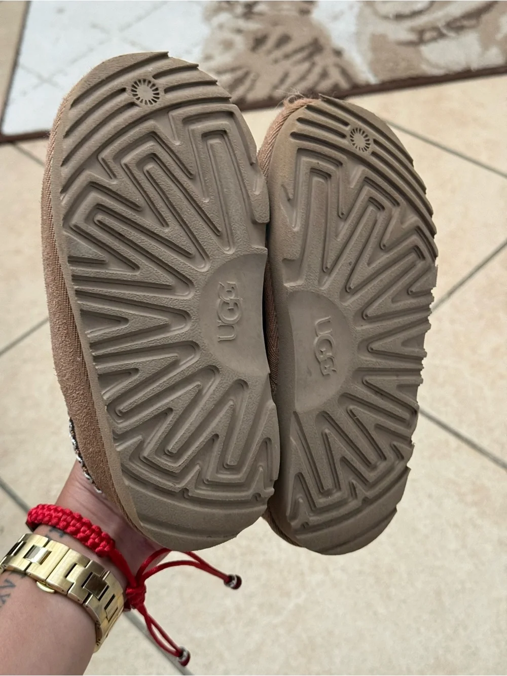 UGG Brown Suede Cozy Slip-On Mules with Braided Trim